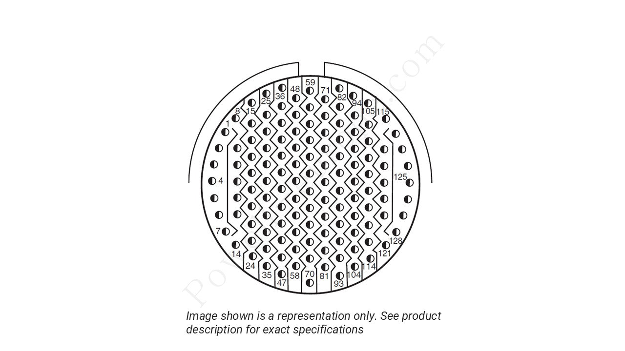Image showing the insert arrangement and polarization of the Amphenol D38999/20TJ35PA