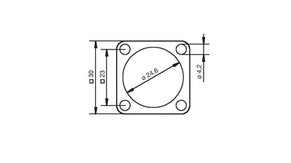 ITT Cannon APD 1 way Flange Gasket Dimensions