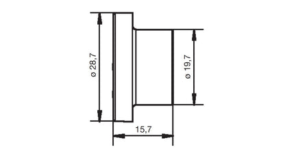 ITT Cannon APD 1 way Plug dust cap Dimensions