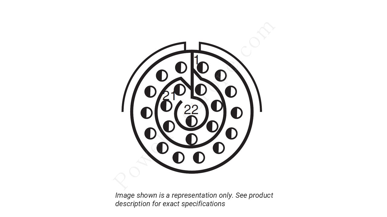 Image showing the insert arrangement and polarization of the Amphenol D38999/20TC35SB