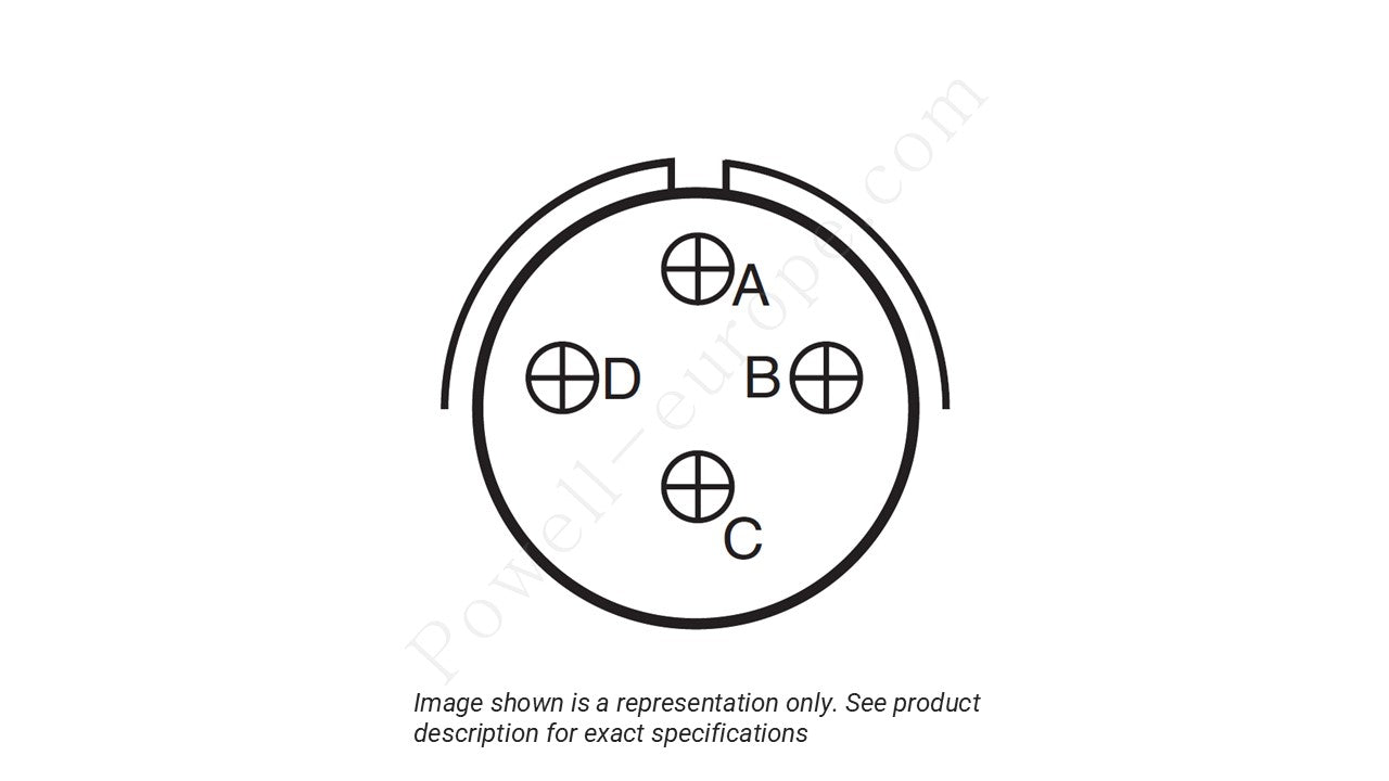 Image showing the insert arrangement and polarization of the Amphenol D38999/20TC4PA