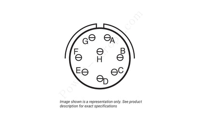 Image showing the insert arrangement and polarization of the Amphenol D38999/20TC8SC