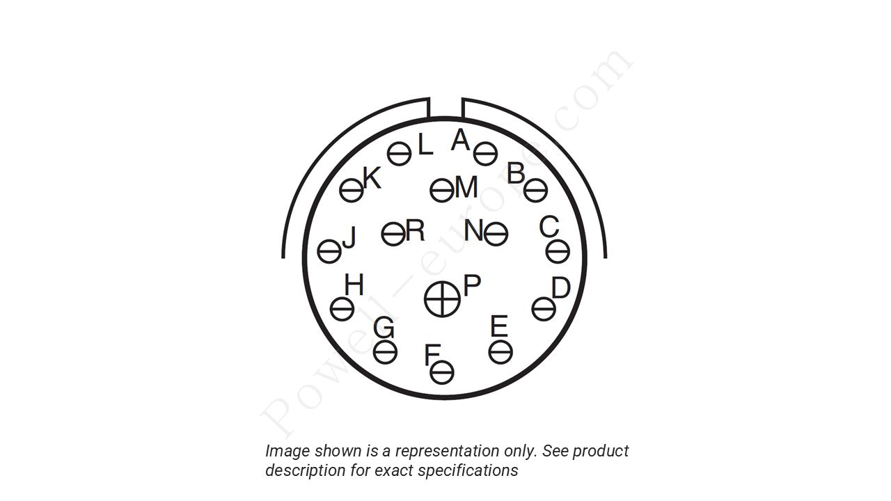 Image showing the insert arrangement and polarization of the Amphenol D38999/20TD15SB