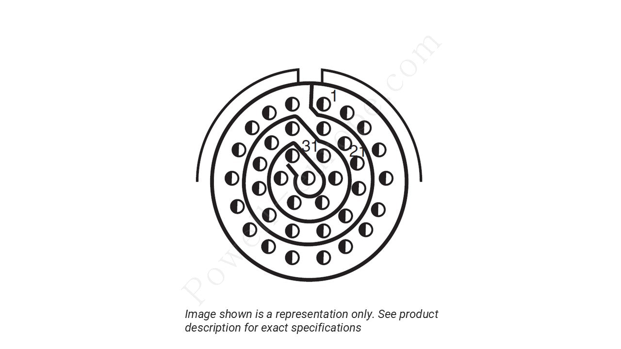 Image showing the insert arrangement and polarization of the Amphenol D38999/26TD35PN