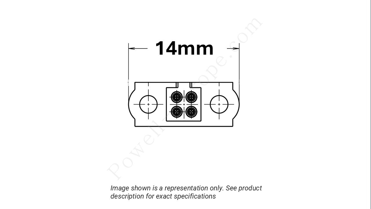 Image showing the arrangement of the contacts and width of the Harwin M80-4S10401F9