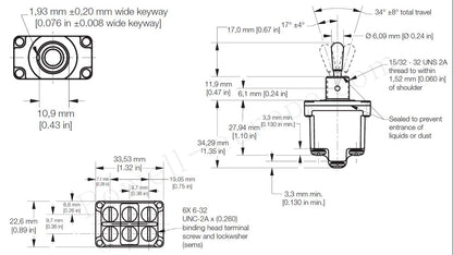 Dimensions of a MS24659-23D-Honeywell Honeywell switch