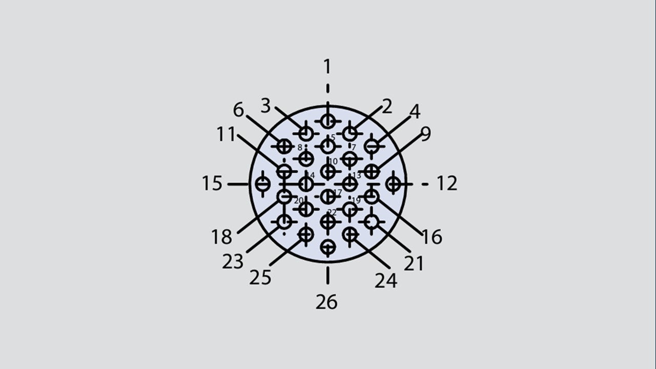 Insert arrangement of military connector in the form 10-26