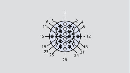 Insert arrangement of military connector in the form 10-26