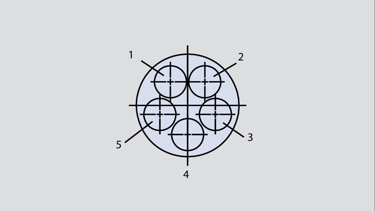 Image showing the insert arrangement of the Glenair 804-003-07M10-5S