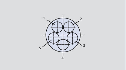 Image showing the insert arrangement of the Glenair 804-003-07M10-5S