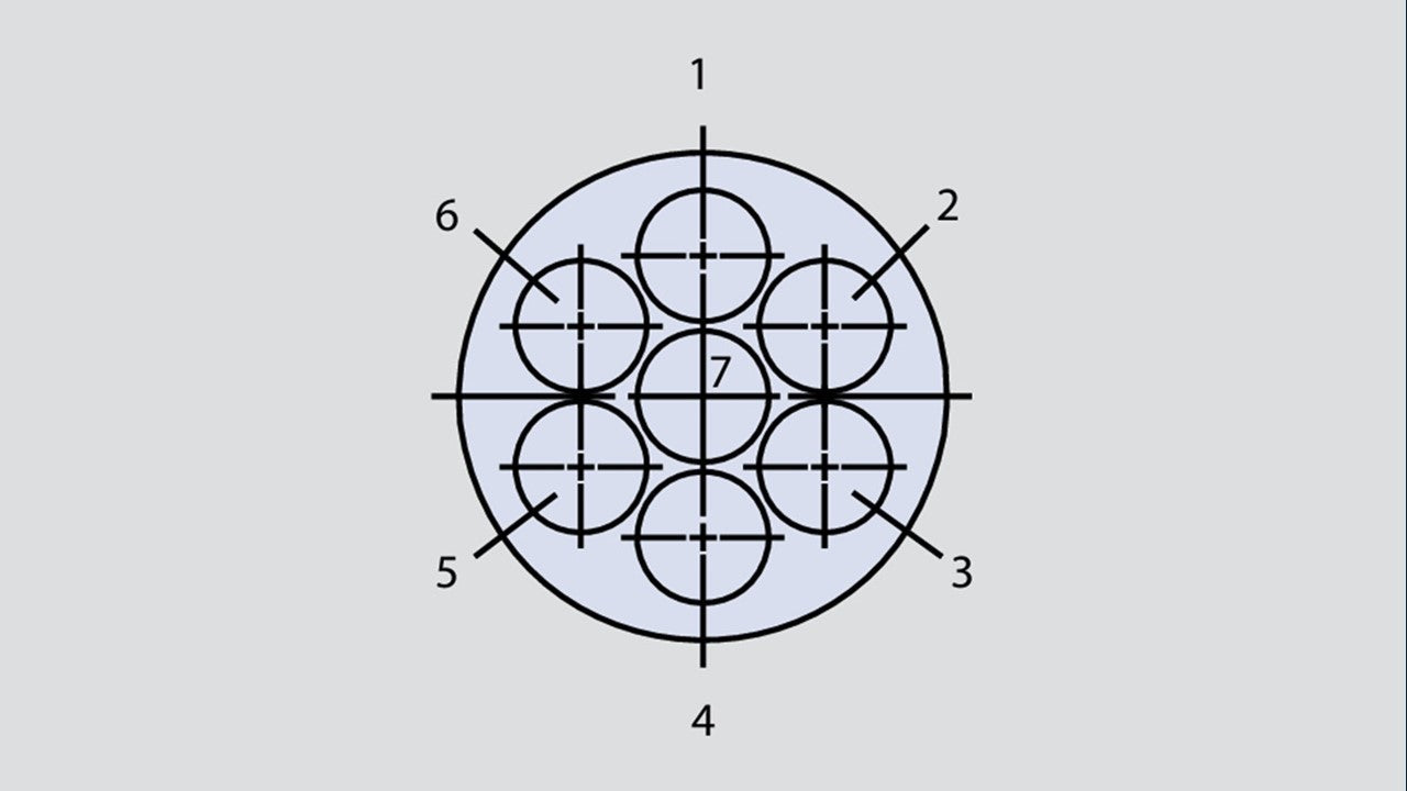 Image showing the insert arrangement of the Glenair 804-003-07ZNU12-7P