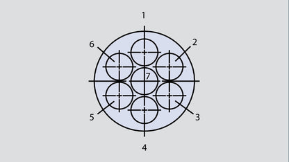 Image showing the insert arrangement of the Glenair 804-003-07ZNU12-7P
