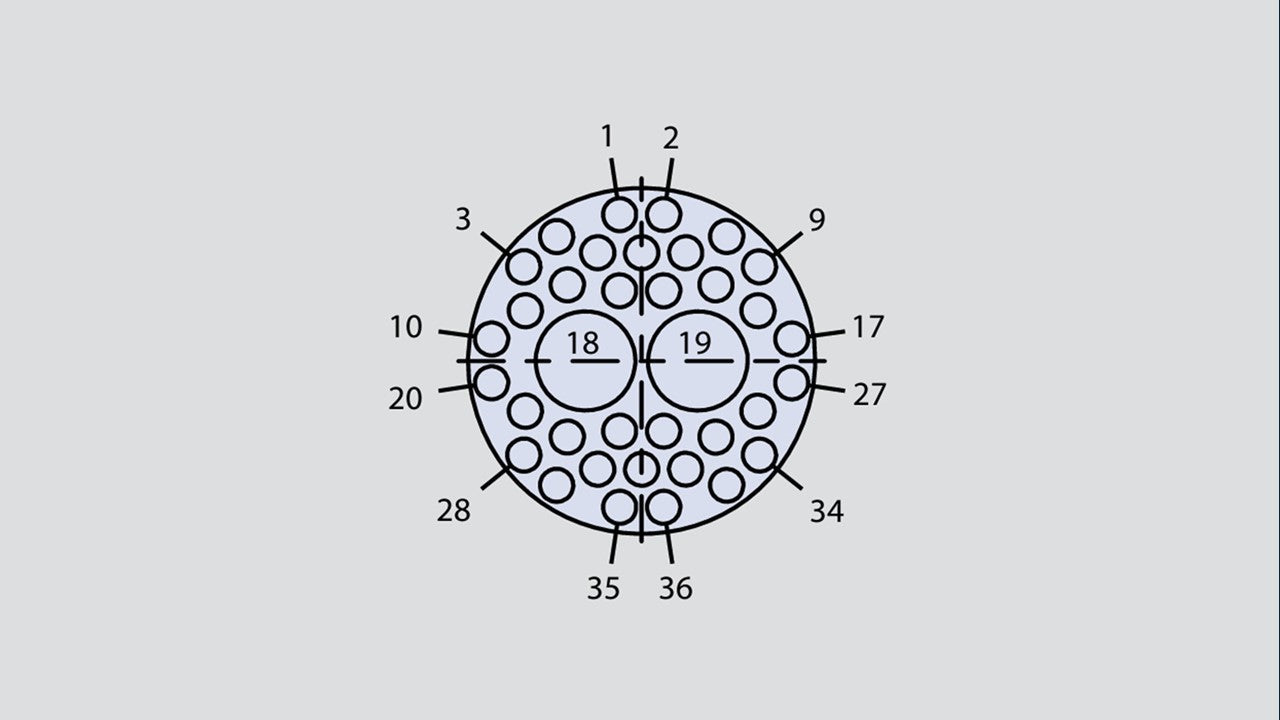 Image showing the insert arrangement of the Glenair 804-003-07ZNU14-206BB