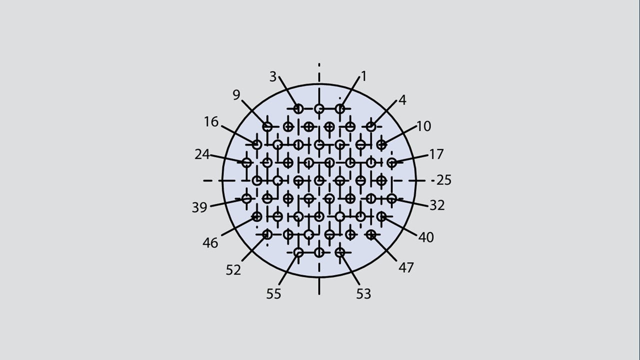 Image showing the insert arrangement of the Glenair 804-003-07ZNU14-55P