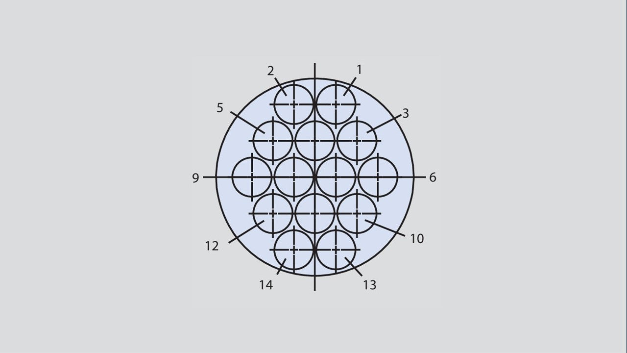 Image showing the insert arrangement of the Glenair 804-003-07ZNU15-14S