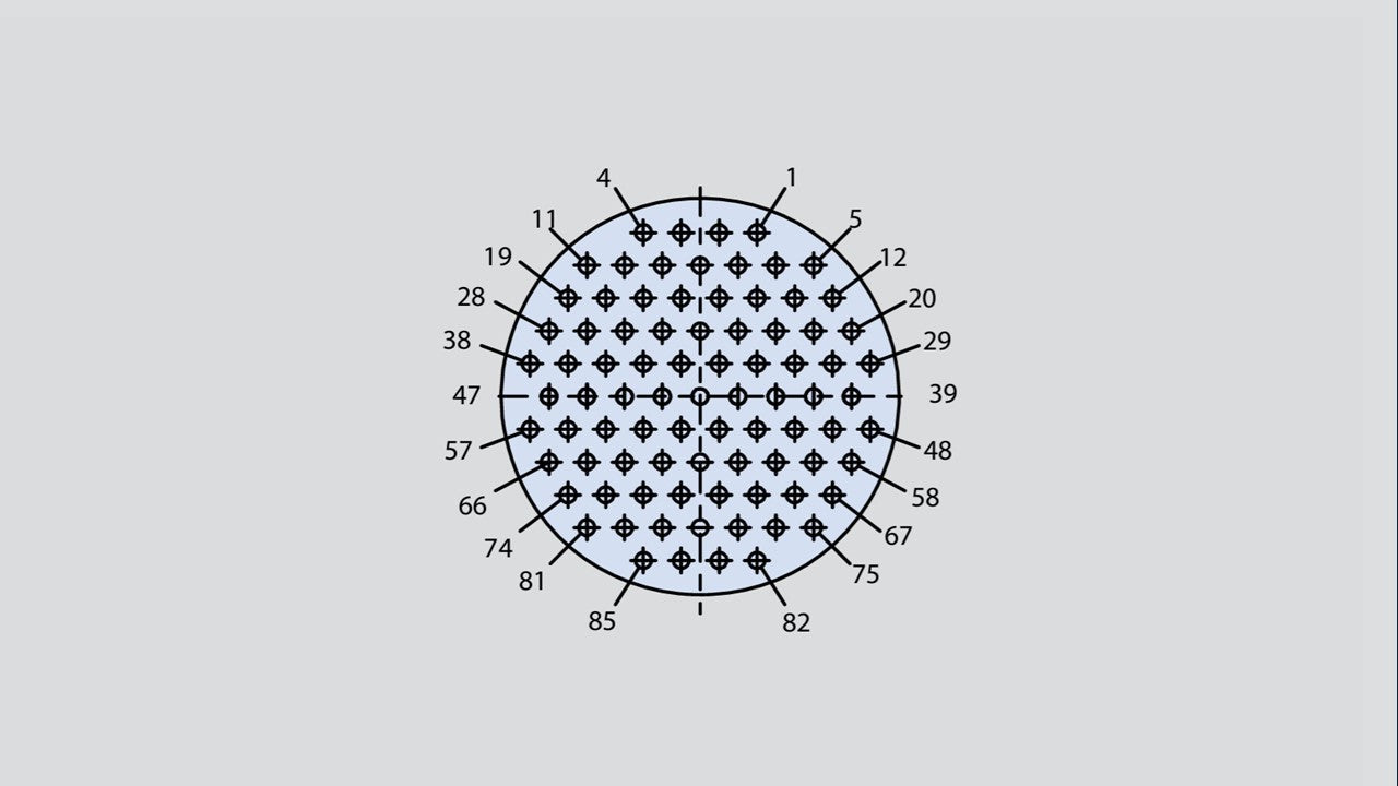 Insert arrangement of military connector in the form 17-85