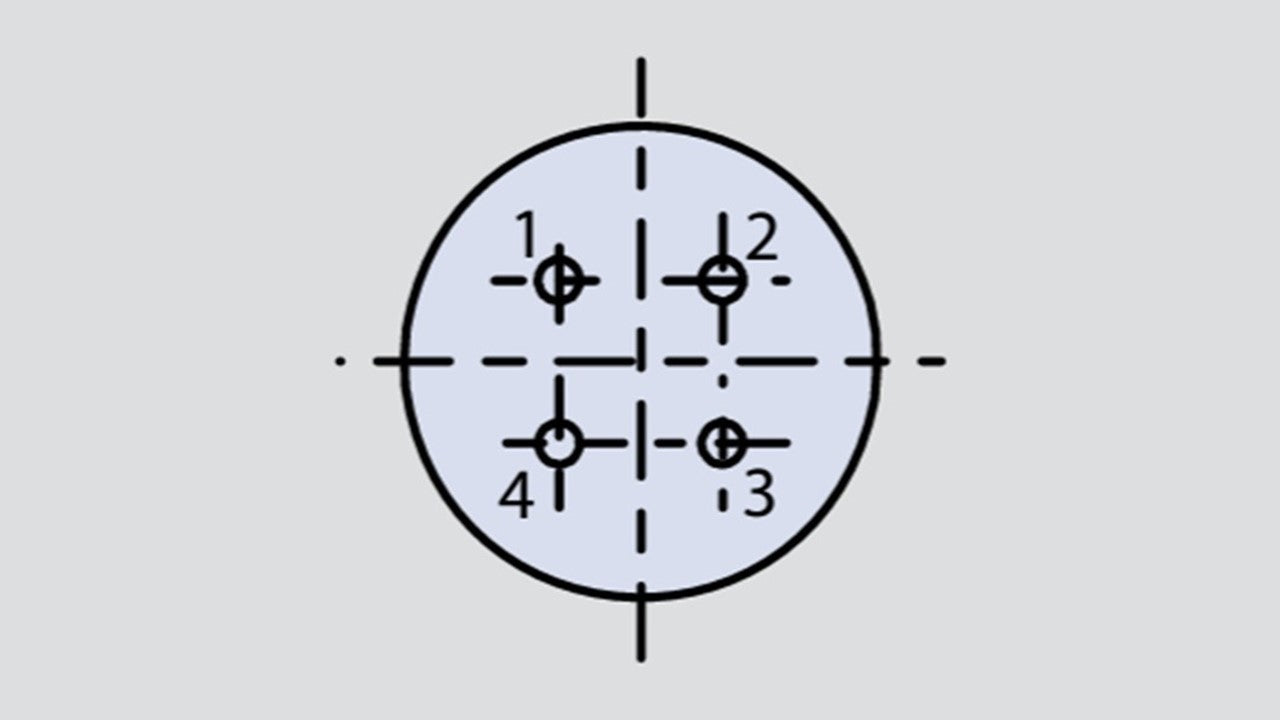 Insert arrangement of military connector in the form 6-4