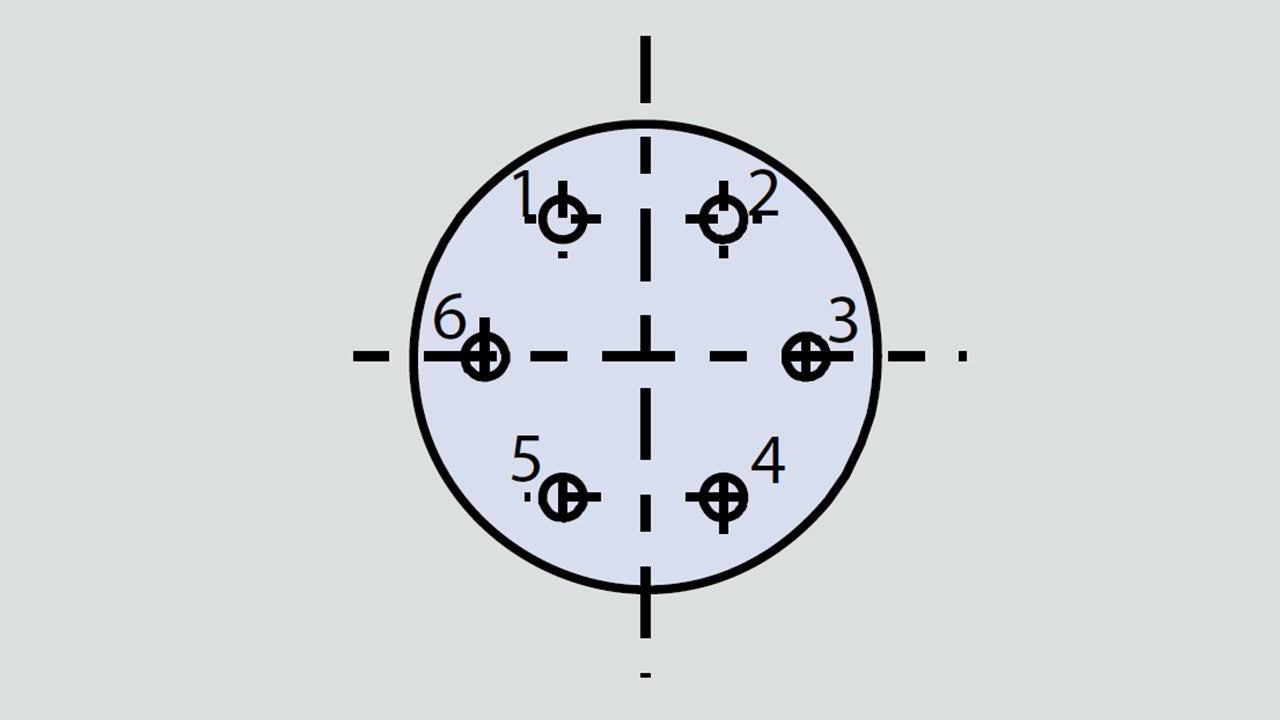 Image showing the insert arrangement of the Glenair 804-003-07ZNU6-6SA
