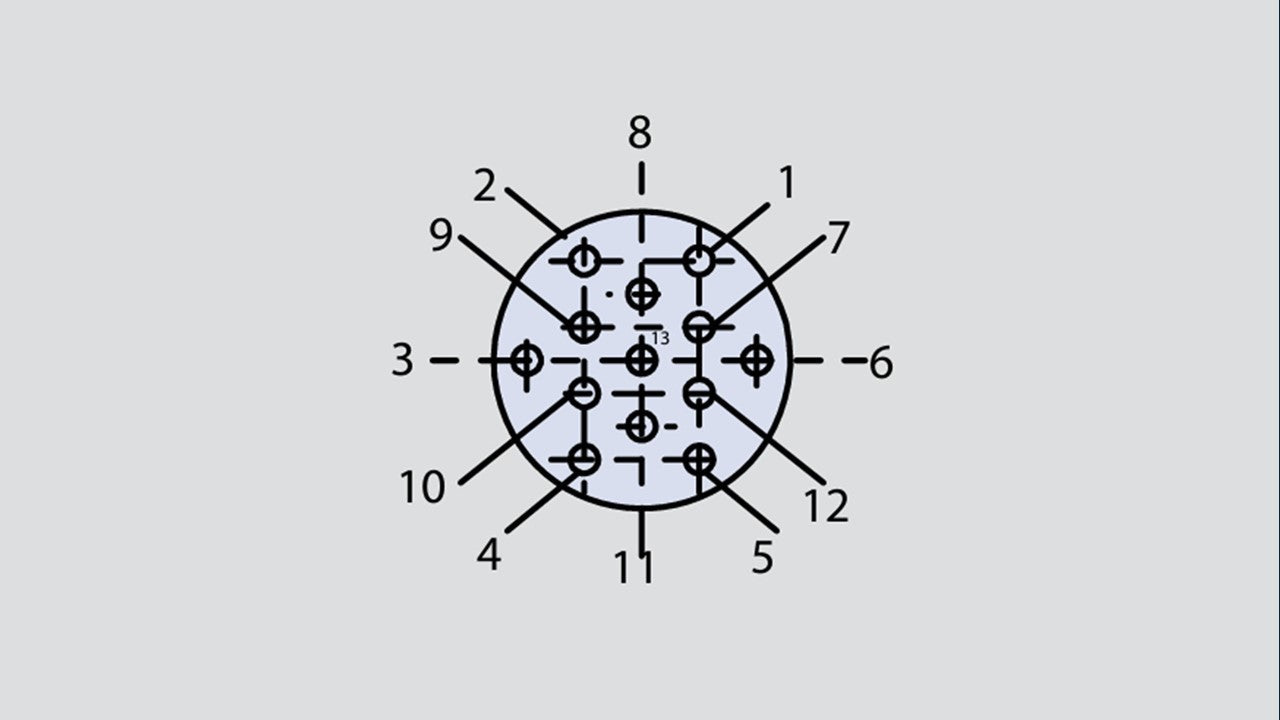 Insert arrangement of military connector in the form 8-13