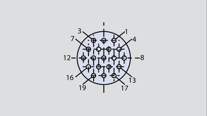 Insert arrangement of military connector in the form 9-19