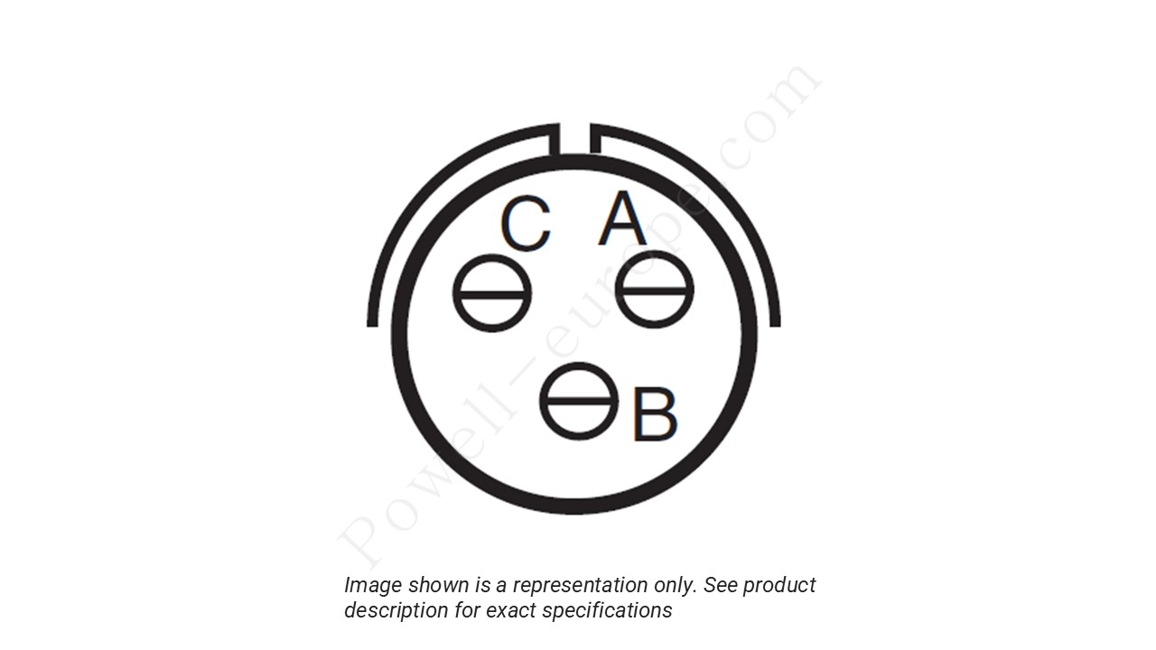 Image showing the insert arrangement and polarization of the Amphenol D38999/26TA98PN