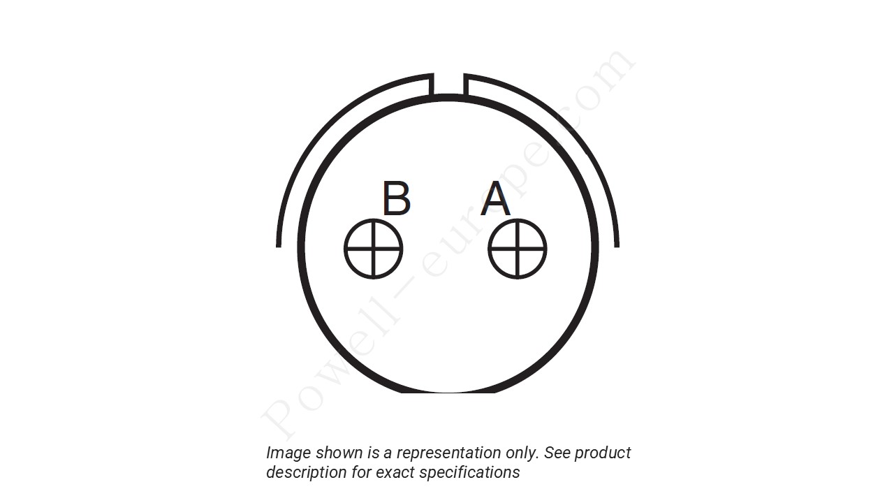 Image showing the insert arrangement and polarization of the Amphenol D38999/26TB2SN