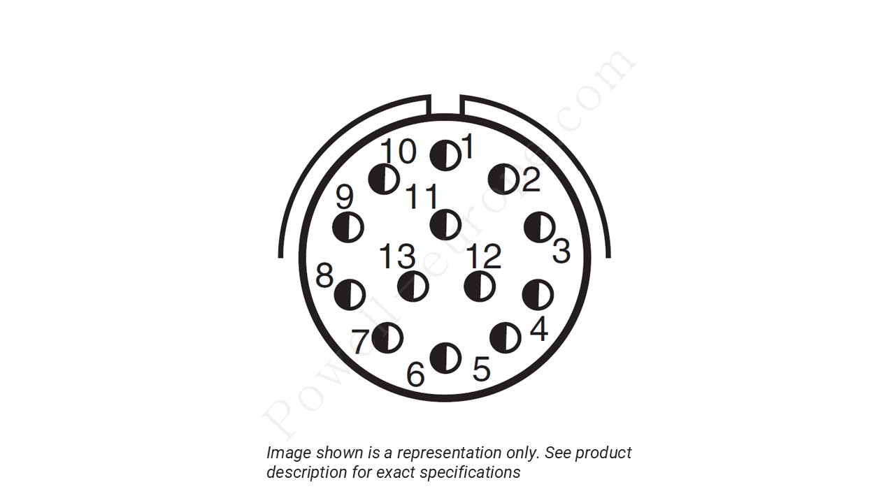 Image showing the insert arrangement and polarization of the Amphenol D38999/20TB35PN
