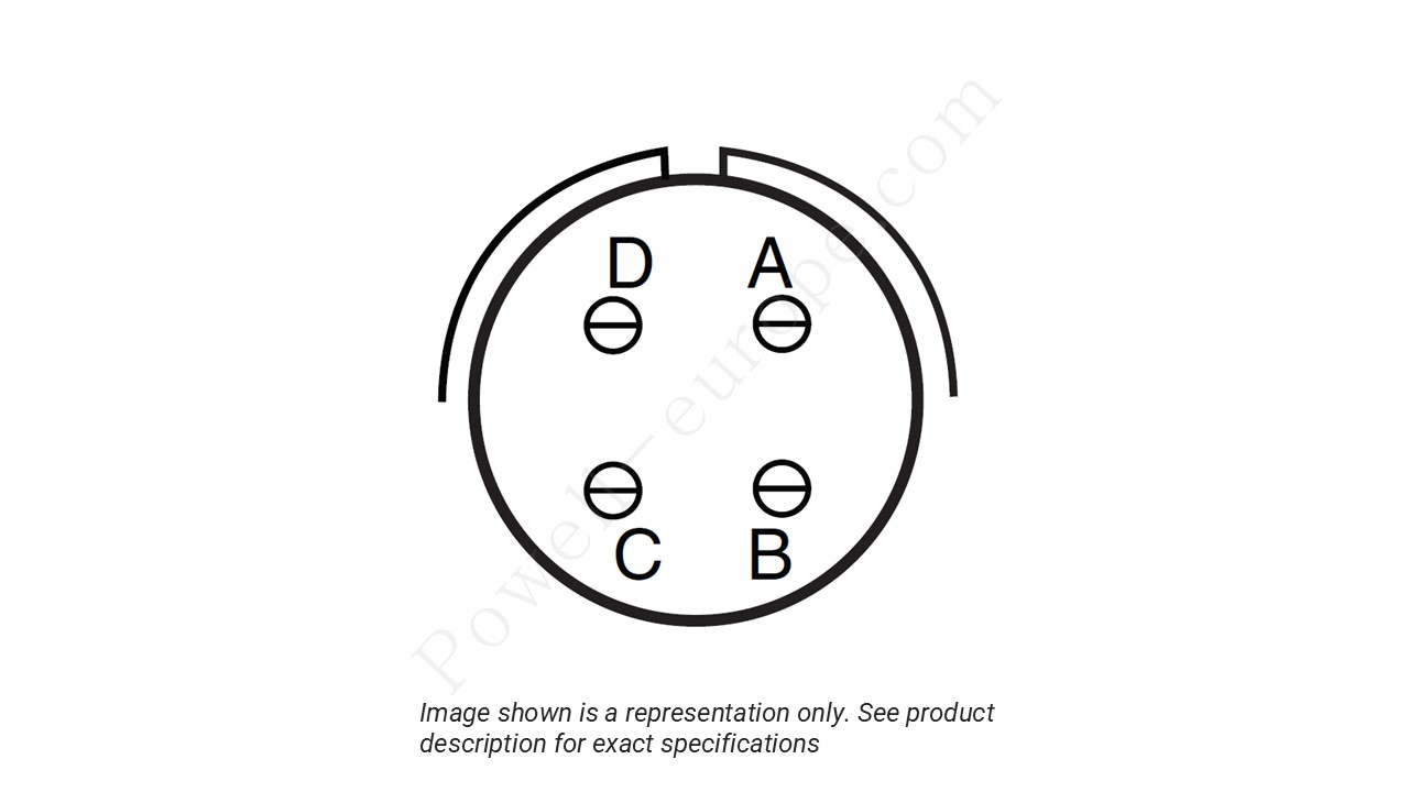 Image showing the insert arrangement and polarization of the Amphenol D38999/26FB4SA