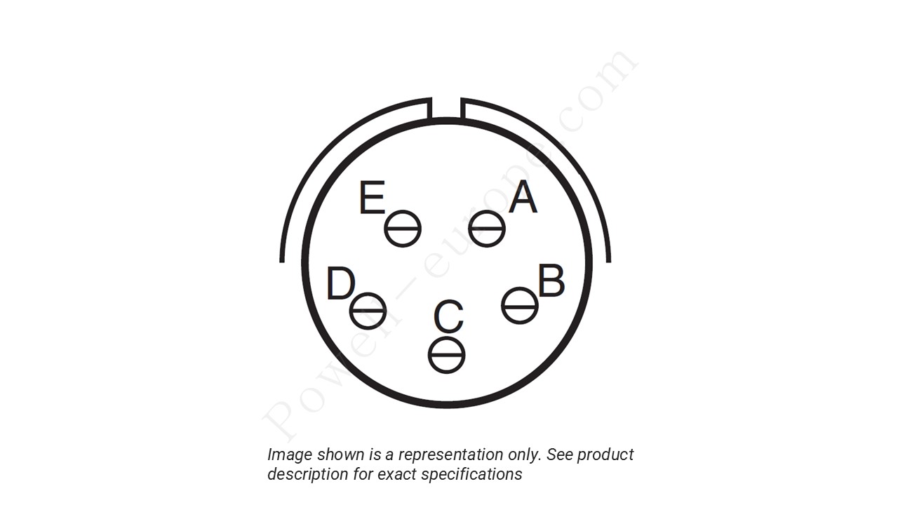 Image showing the insert arrangement and polarization of the Amphenol D38999/20TB5PA