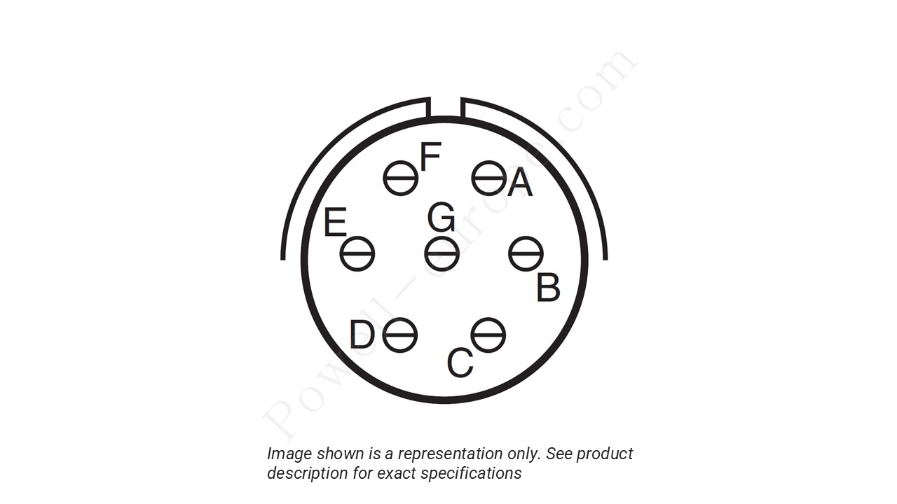 Image showing the insert arrangement and polarization of the Amphenol D38999/24FB99PA