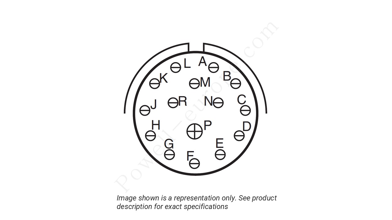 Image showing the insert arrangement and polarization of the Amphenol D38999/20TD15SA