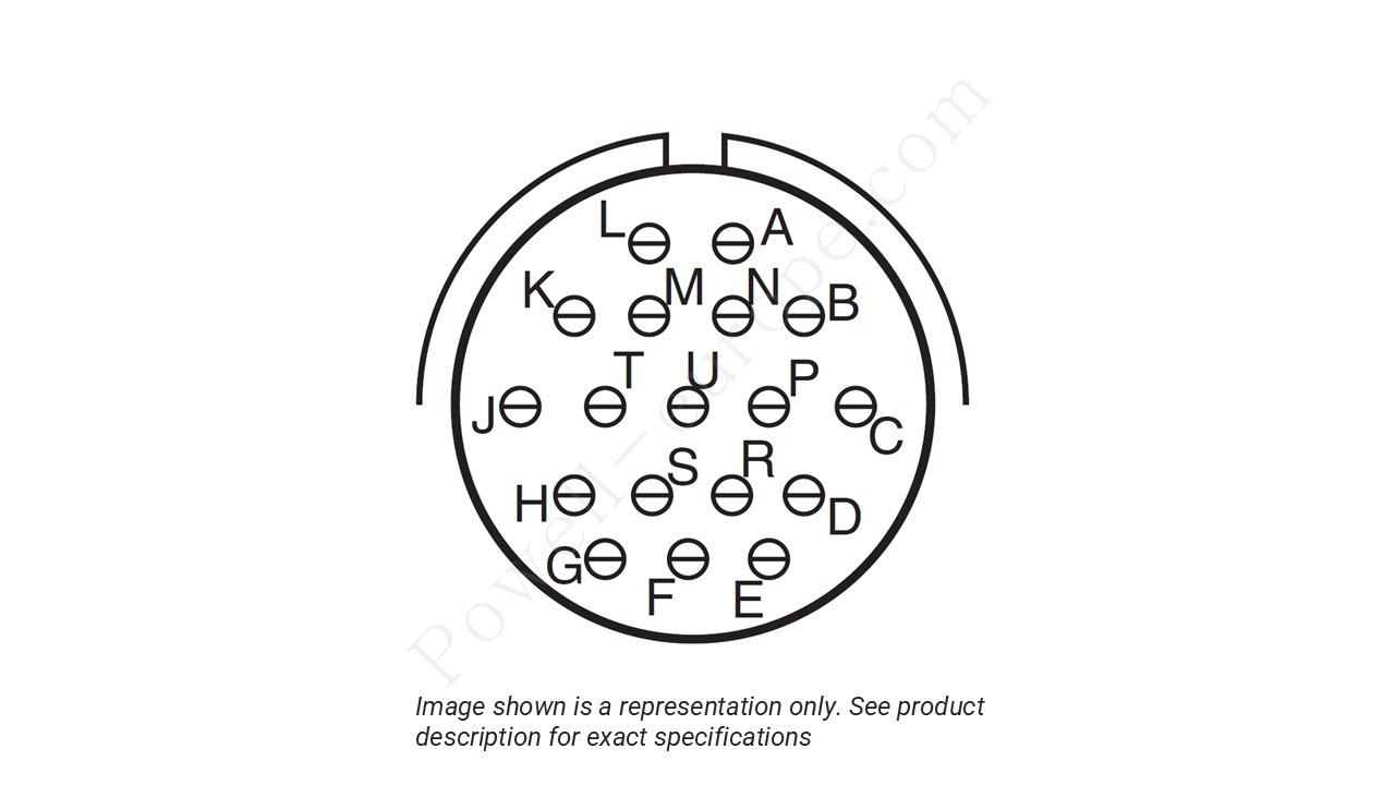 Image showing the insert arrangement and polarization of the Amphenol D38999/24TD18SA