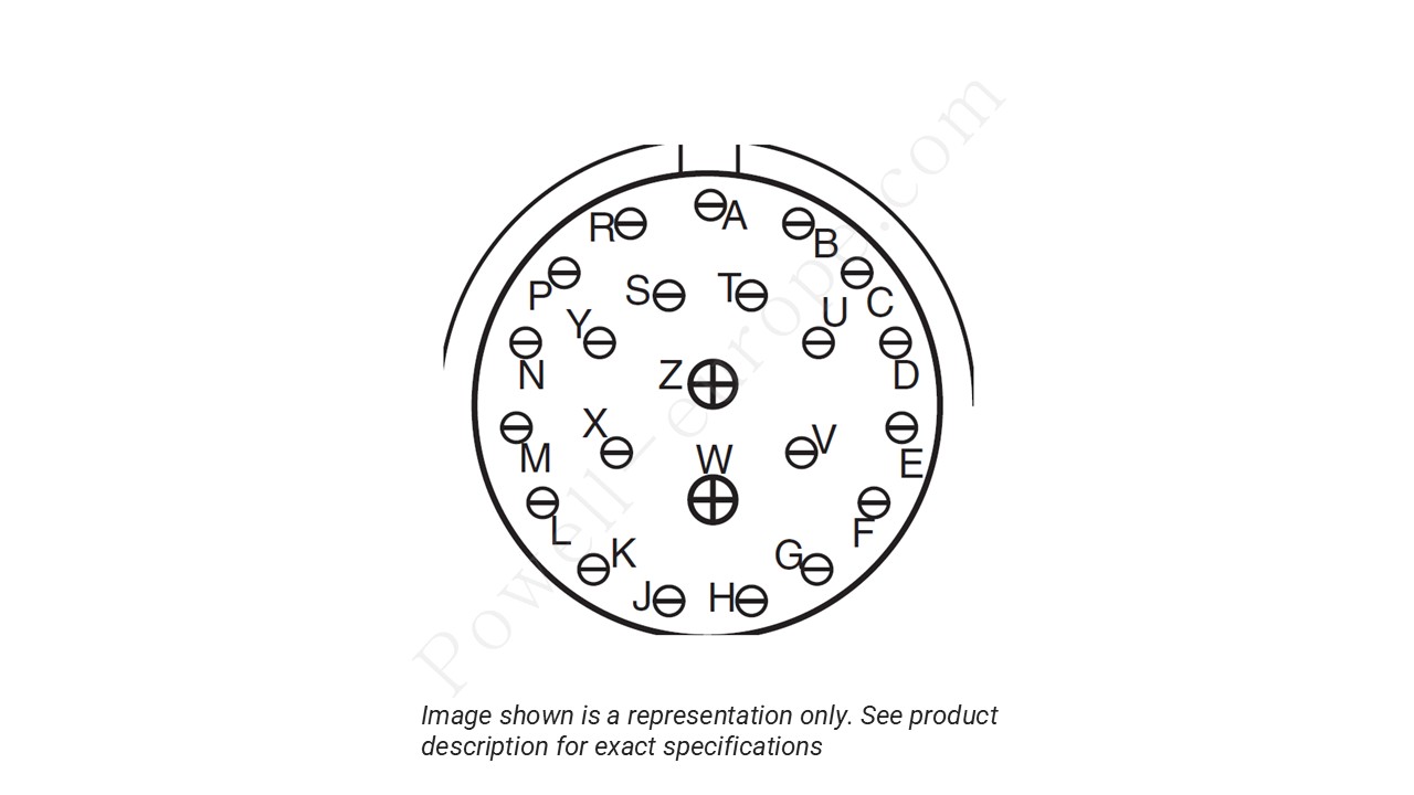 Image showing the insert arrangement and polarization of the Amphenol D38999/26TE99PN