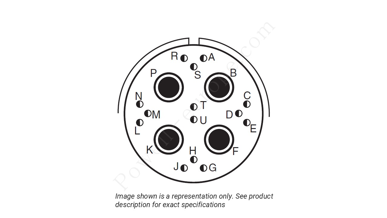 Image showing the insert arrangement and polarization of the Amphenol D38999/24FF18BN