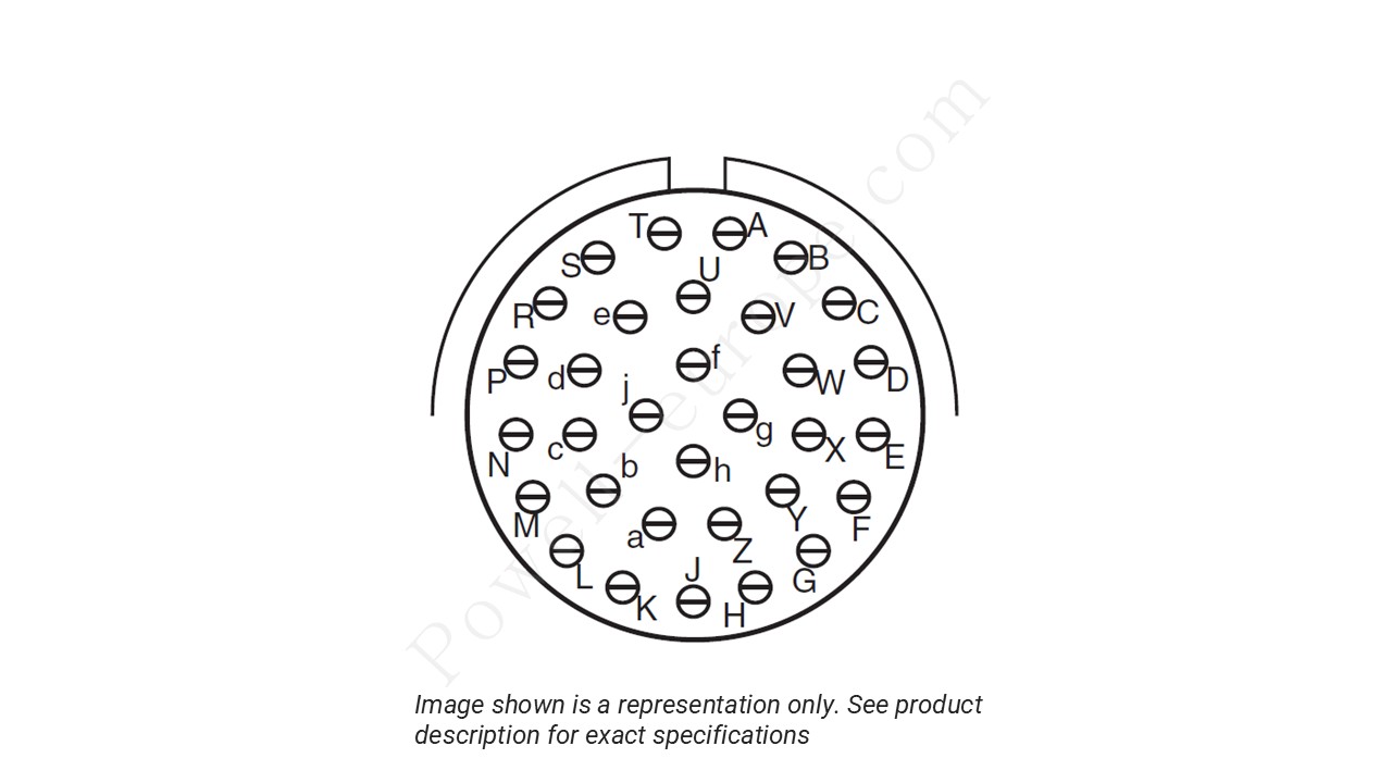 Image showing the insert arrangement and polarization of the Amphenol D38999/26TF32PA