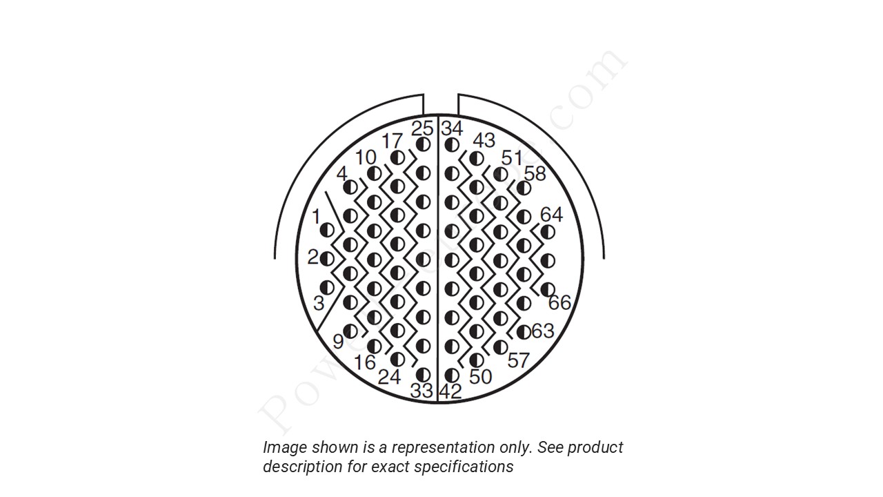 Image showing the insert arrangement and polarization of the Amphenol D38999/20TF35PN