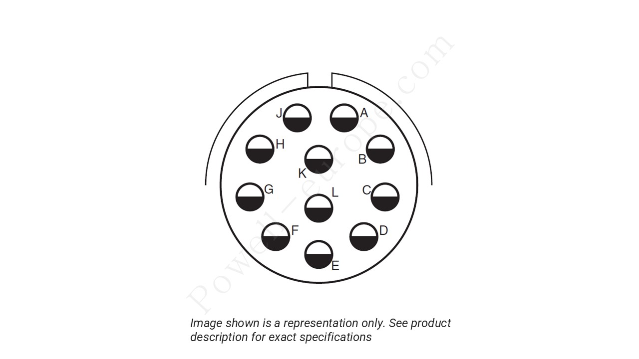Image showing the insert arrangement and polarization of the Amphenol D38999/20TG11BN