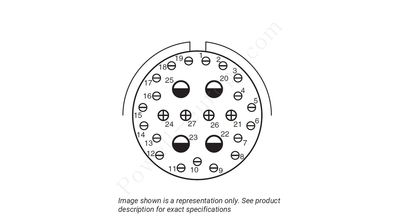 Image showing the insert arrangement and polarization of the Amphenol D38999/26KG29SN