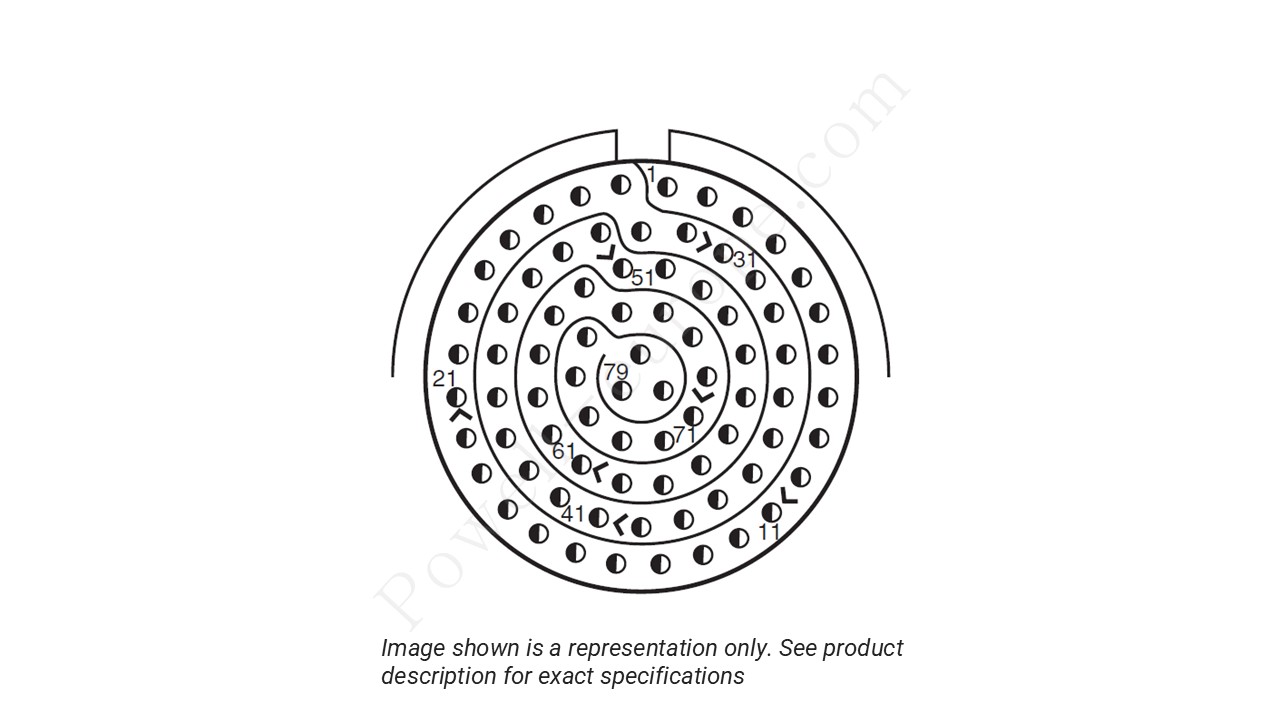Image showing the insert arrangement and polarization of the Amphenol D38999/20TG35SA(LC)