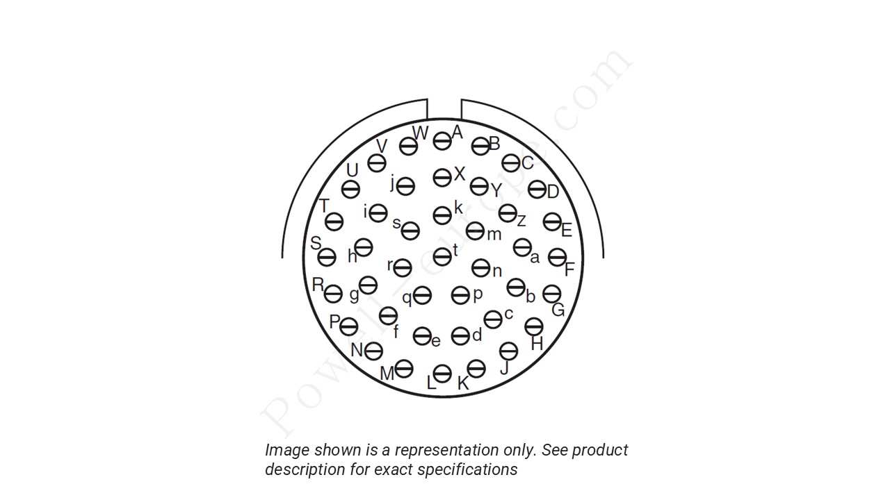 Image showing the insert arrangement and polarization of the Amphenol D38999/26TG41SN