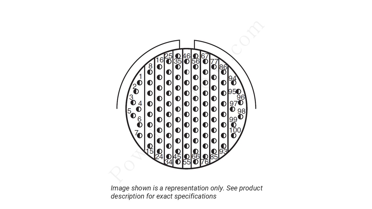 Image showing the insert arrangement and polarization of the Amphenol D38999/20TH35SA