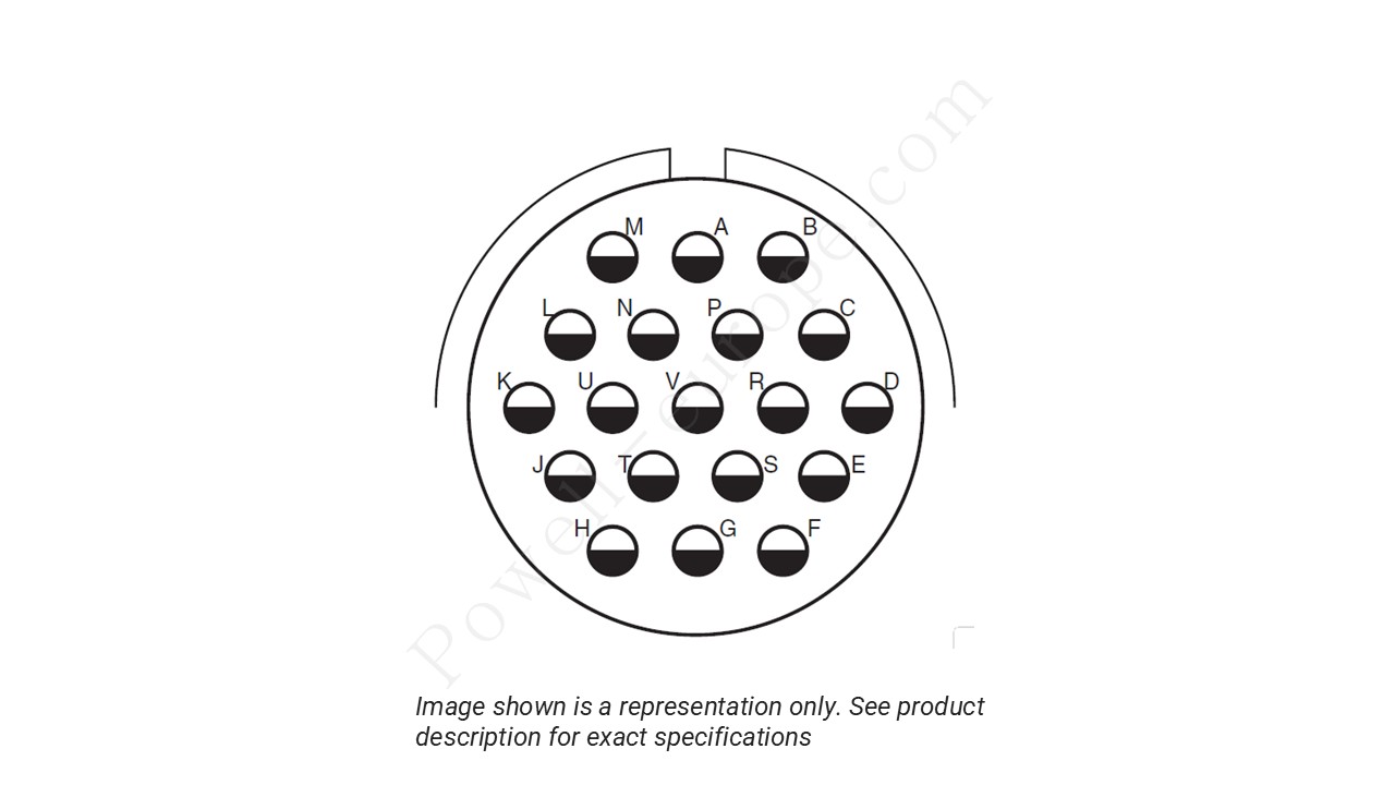 Image showing the insert arrangement and polarization of the Amphenol D38999/20TJ19BC