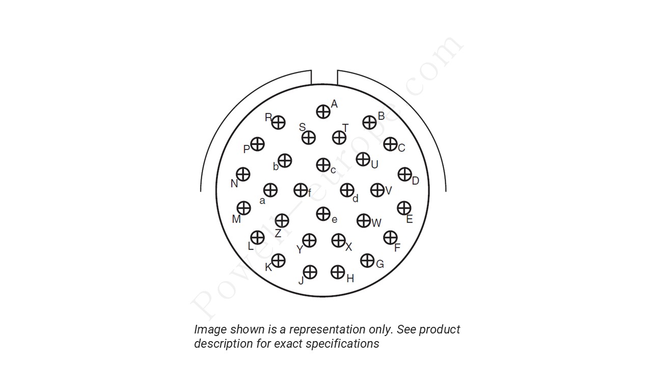 Image showing the insert arrangement and polarization of the Amphenol D38999/20TJ29AD