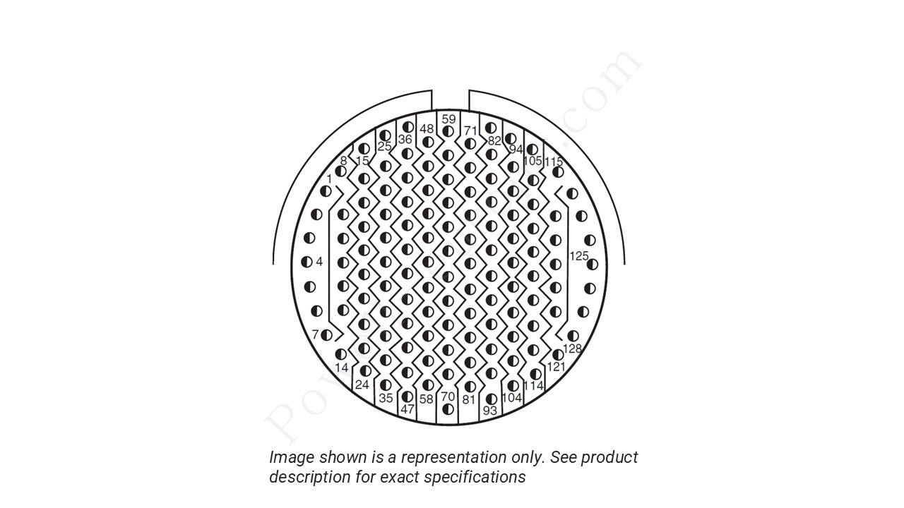 Image showing the insert arrangement and polarization of the Amphenol D38999/24TJ35SA