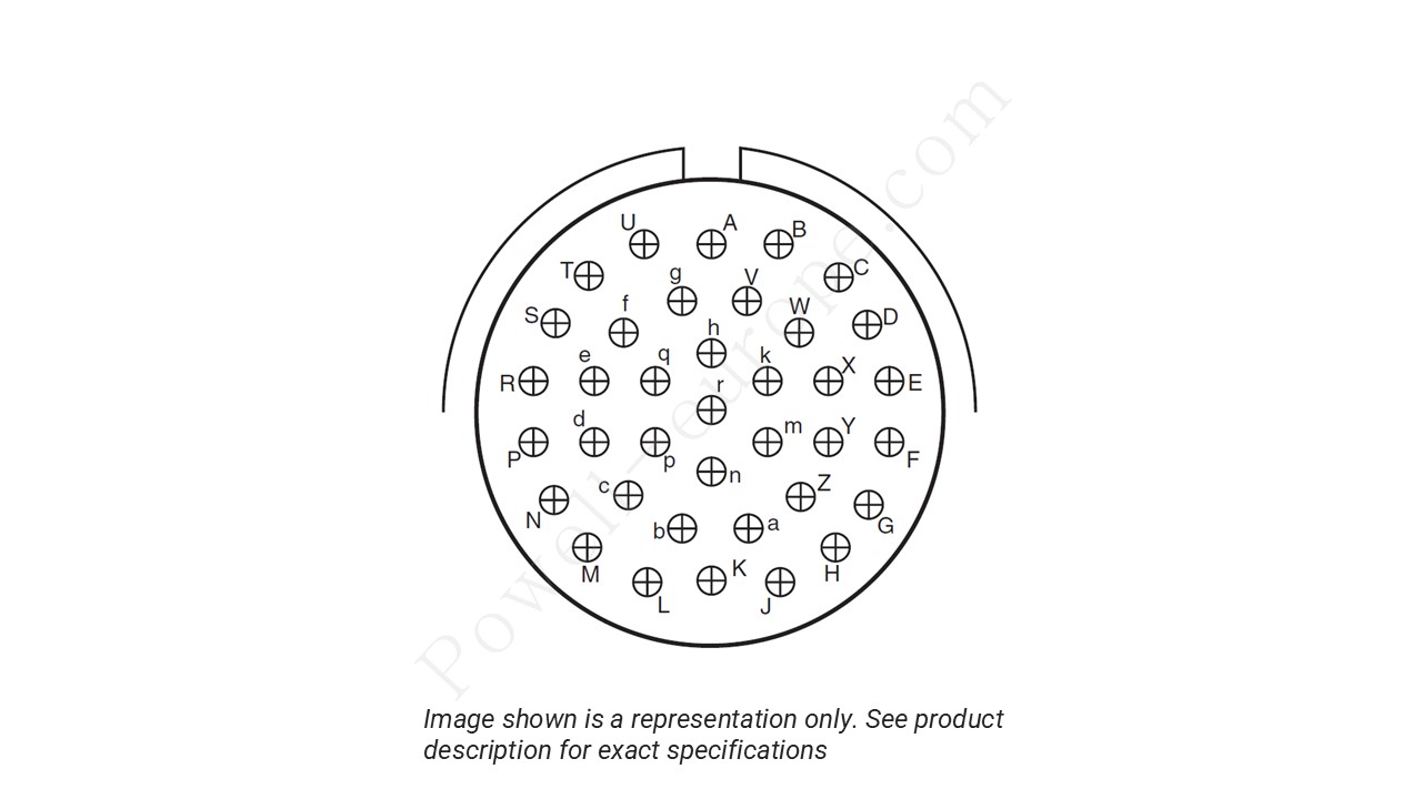 Image showing the insert arrangement and polarization of the Amphenol D38999/20TJ37PC