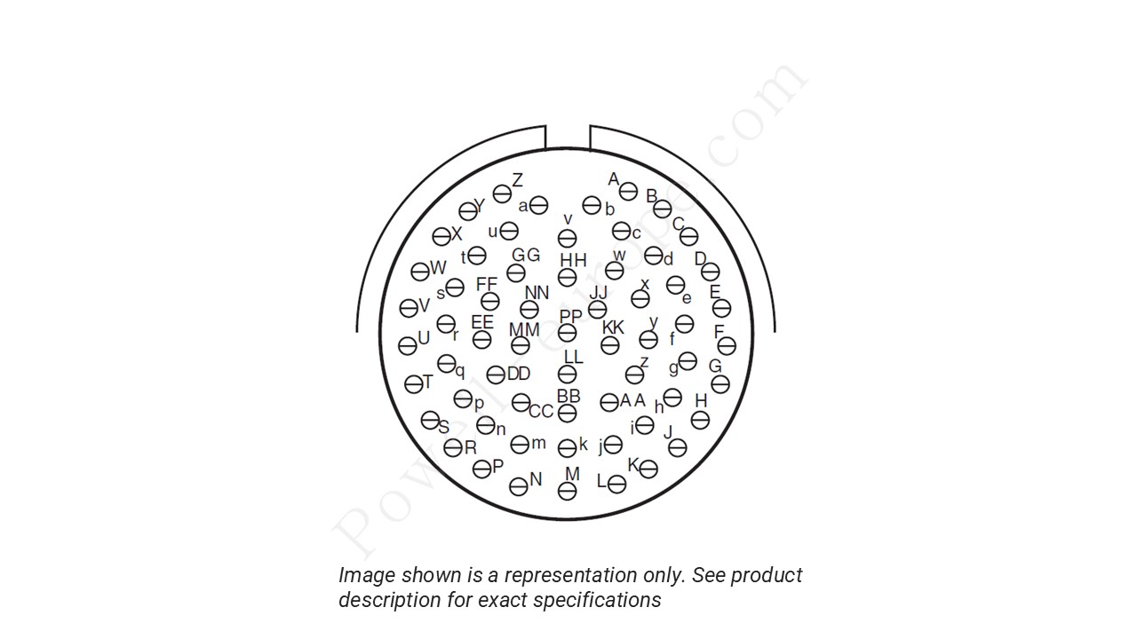Image showing the insert arrangement and polarization of the Amphenol D38999/20MJ61SC