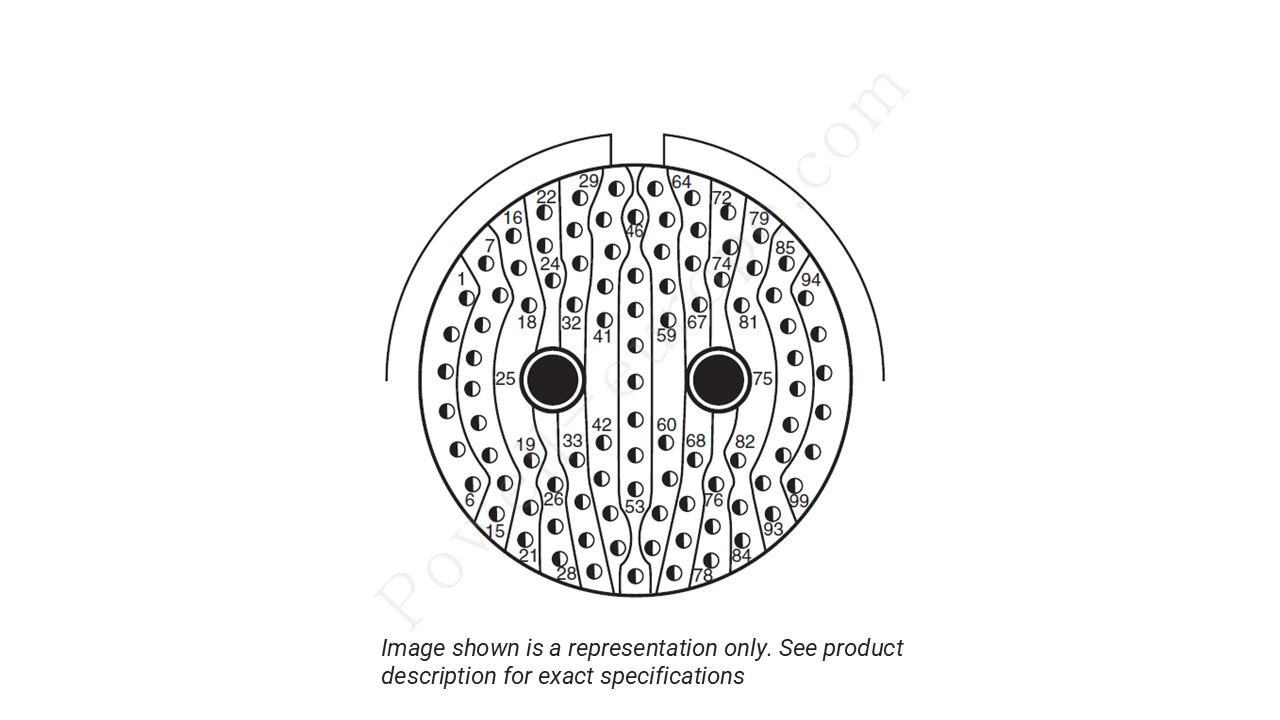 Image showing the insert arrangement and polarization of the Amphenol D38999/20MJ7AN