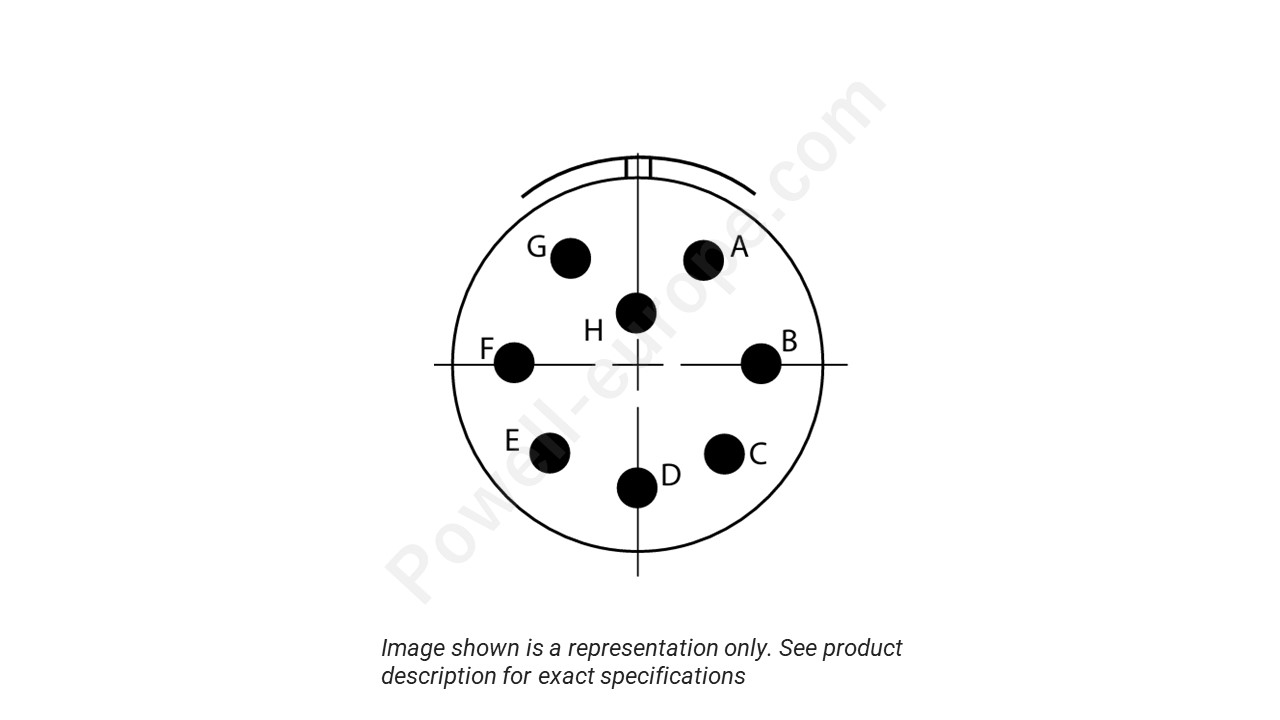 Image showing the insert arrangement and polarization of the Conesys D38999/26ZC8AA