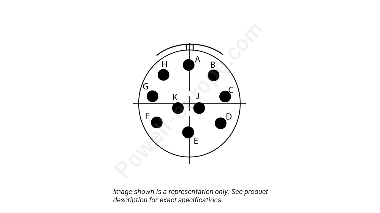 Image showing the insert arrangement and polarization of the Conesys D38999/26ZC98AN