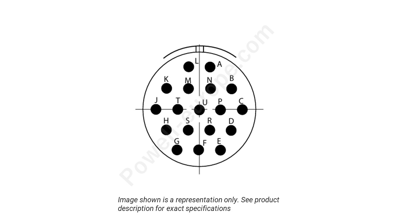 Image showing the insert arrangement and polarization of the Conesys D38999/26ZD18AA